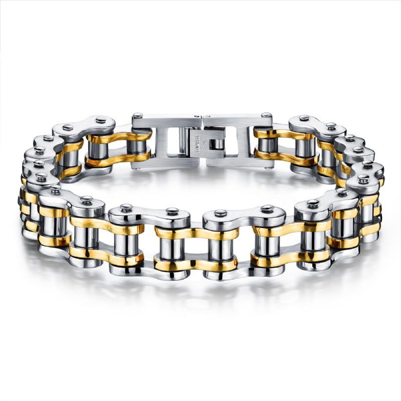 Armbånd Titanium Steel Menns Rock Personality Motorsykkelkjede Sykkelarmbånd