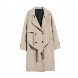 Menns Jakker Trend Mid Length Løse Preppy Trench Coats