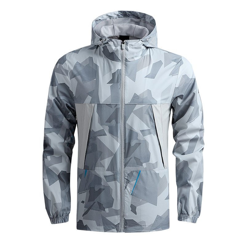 Yttertøy For Menn Tynn Uformell Quick Dry Windbreaker Outdoor Hettejakke