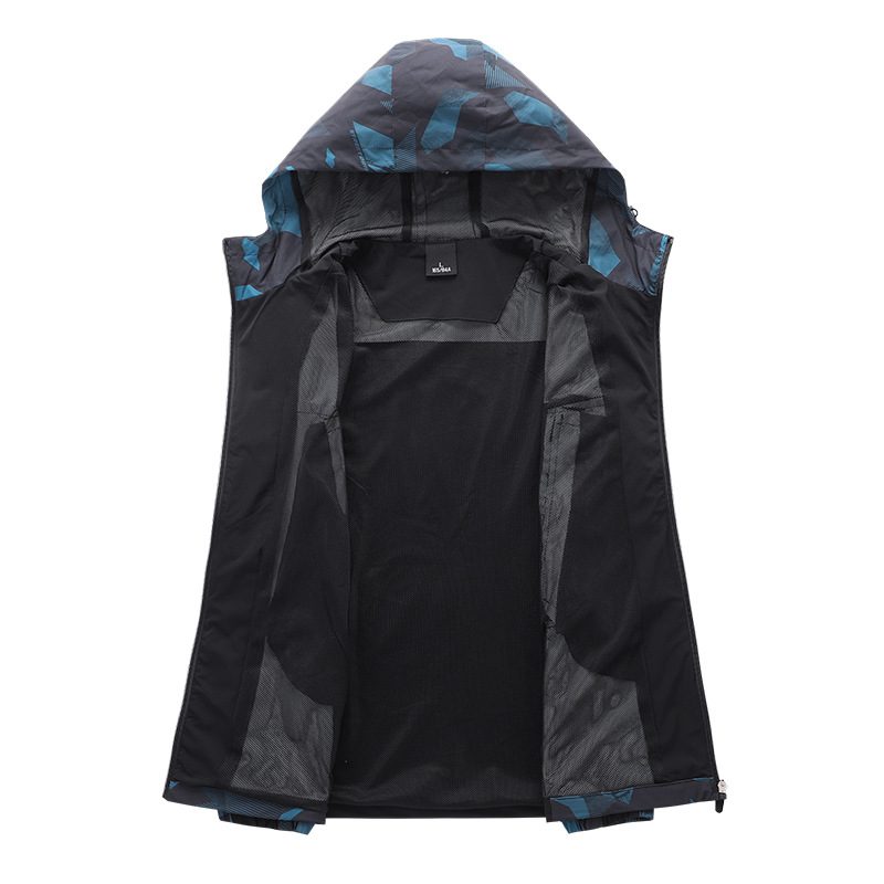 Yttertøy For Menn Tynn Uformell Quick Dry Windbreaker Outdoor Hettejakke