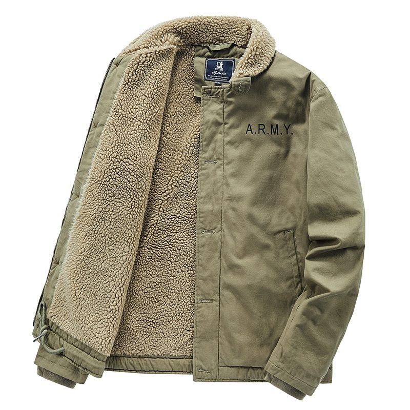 Yttertøy Herre Pelskrage Arbeidstøy Aviator Jacket Cotton