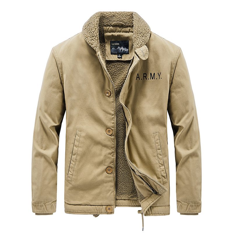 Yttertøy Herre Pelskrage Arbeidstøy Aviator Jacket Cotton