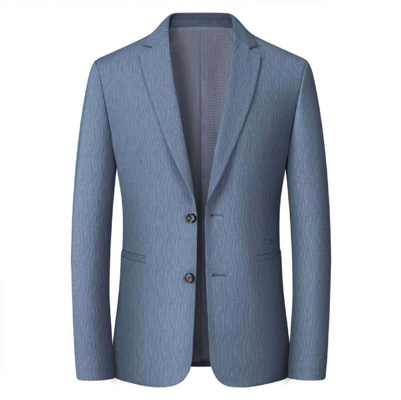 2024 Spring Casual Blazer Mannlig Ungdom Business Formell Trendy Kåpe Blå