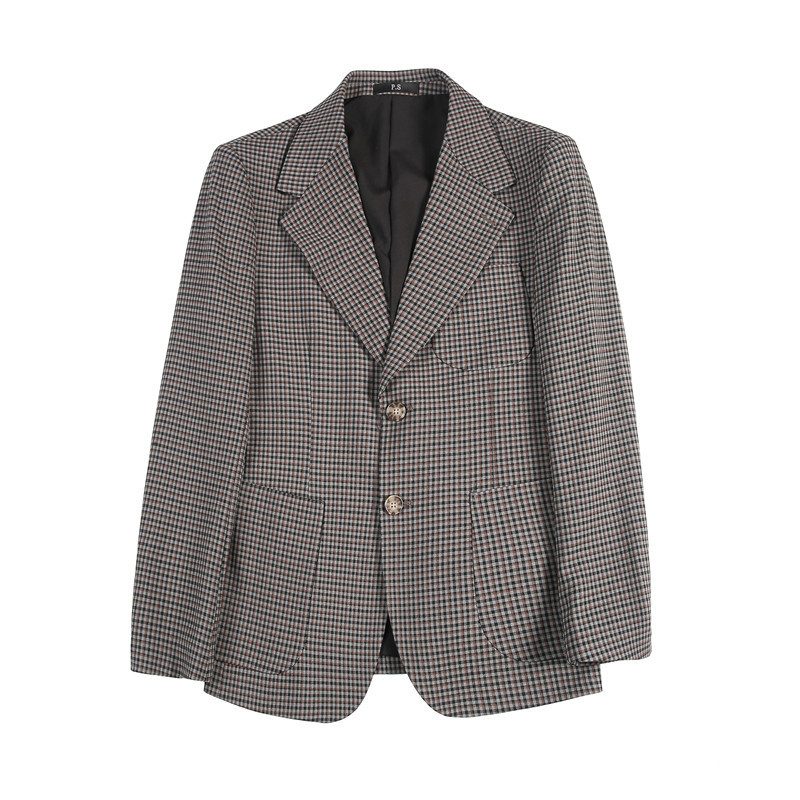 2024 Våren Blazere For Menn Houndstooth Slim Fit To Spenner