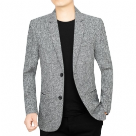 2024 Våren Blazere For Menn Ren Farge Uformell Elegant Smal Liten Blazer