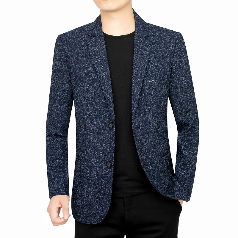 2024 Våren Blazere For Menn Ren Farge Uformell Elegant Smal Liten Blazer