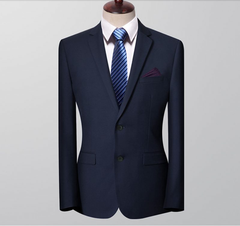 Blazere Slim Fit Business-jakke For Menn Med To Knapper Svart