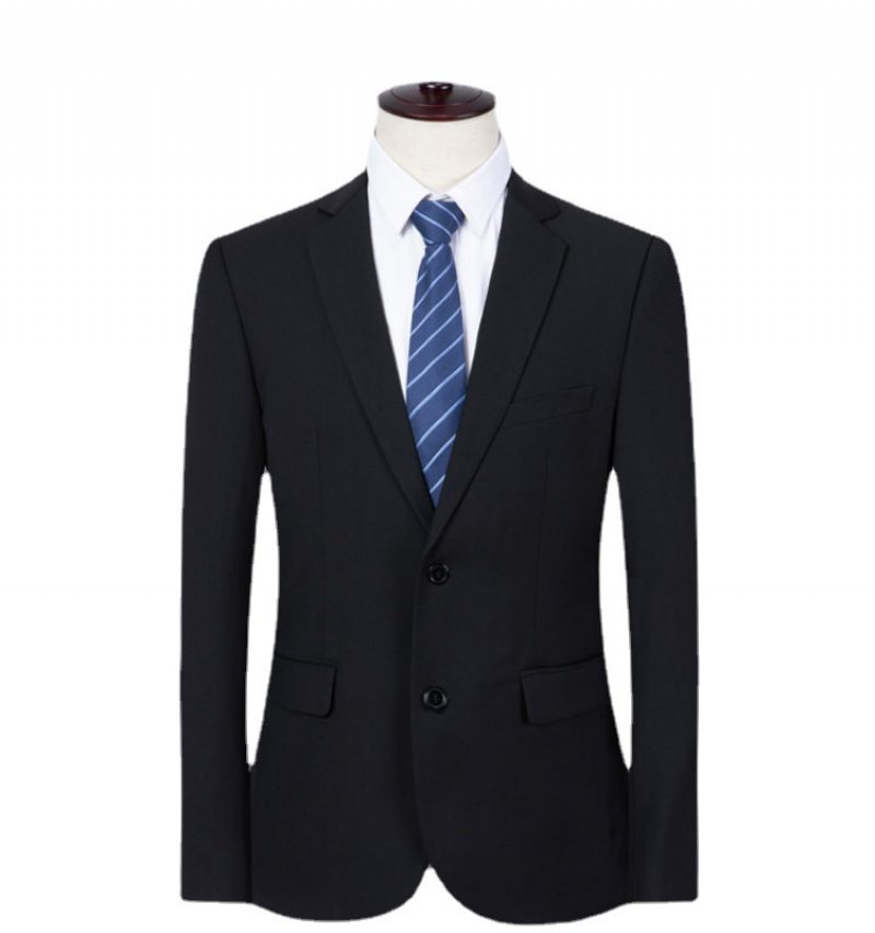 Blazere Slim Fit Business-jakke For Menn Med To Knapper Svart