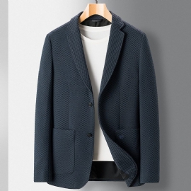 Casual Blazers For Menn Høst Og Vinter Business Single Western Strikket Broderijakke