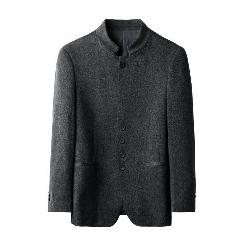 Menns Blazers Kåpe Høst Retro Cardigan Stativ Krage Slim Fit Trend