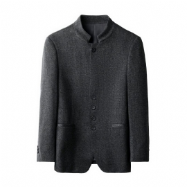 Menns Blazers Kåpe Høst Retro Cardigan Stativ Krage Slim Fit Trend