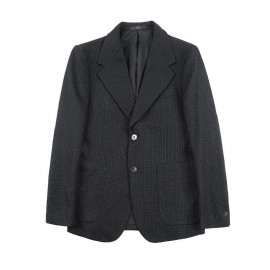 Men's Blazers Slim Topp Mørkt Mønster Trendy Enkelt Rad To Knapper