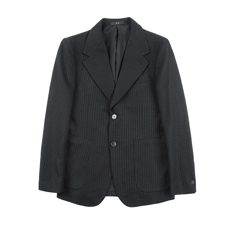 Men's Blazers Slim Topp Mørkt Mønster Trendy Enkelt Rad To Knapper