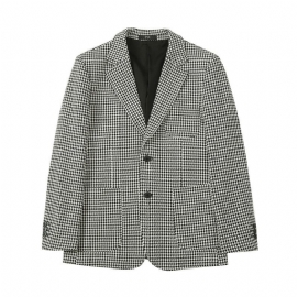 Våren 2024 Blazere Casual Suit Slank Rutete Jakke Houndstooth