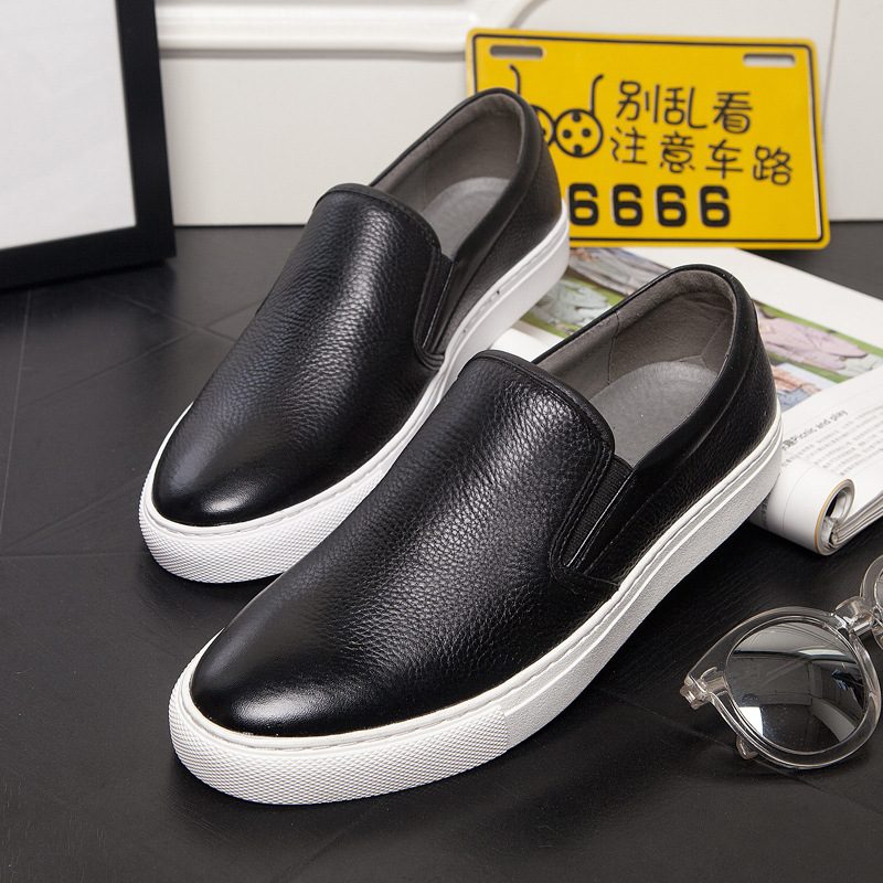 Loafers I Skinn For Menn Uformelle Joggesko Trendy Pustende Slip-on Herresko