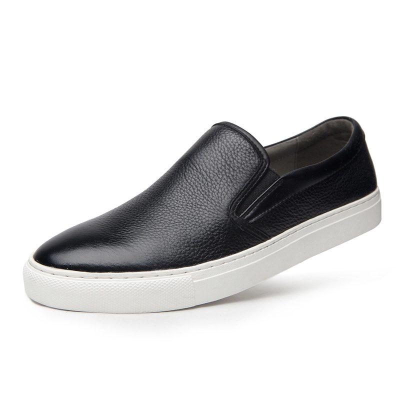 Loafers I Skinn For Menn Uformelle Joggesko Trendy Pustende Slip-on Herresko