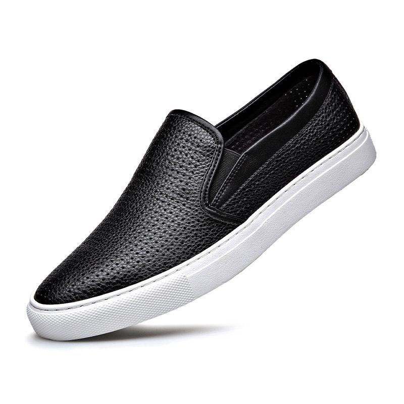 Loafers I Skinn For Menn Uformelle Joggesko Trendy Pustende Slip-on Herresko