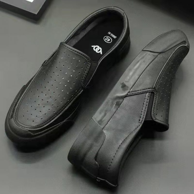 Low-top Slip-on Casual Menn Kjole Sko Høst Sko Svart Virksomhet