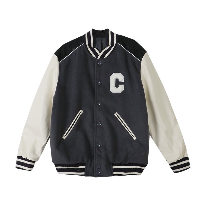 Vintage Baseball Uniform Damesøm Løs Jakke