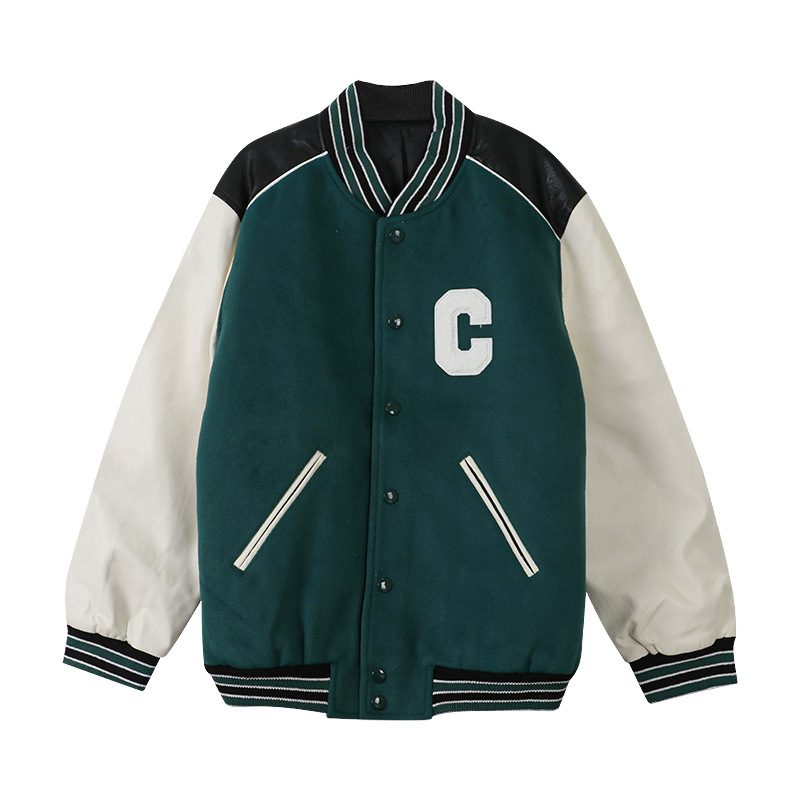 Vintage Baseball Uniform Damesøm Løs Jakke