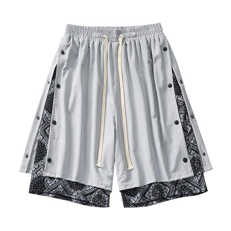 2024 Sommer Stretch Drapering Cashew Blomsterlag Skjøting Personlighet Fem Poeng Uformelle Shorts Menn