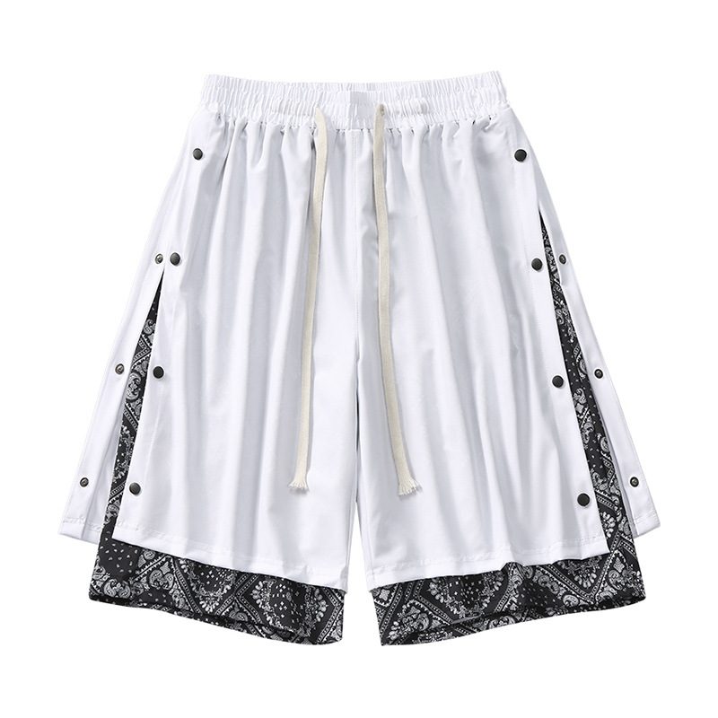 2024 Sommer Stretch Drapering Cashew Blomsterlag Skjøting Personlighet Fem Poeng Uformelle Shorts Menn