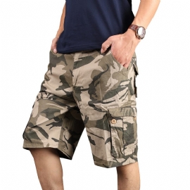 Camouflage Shorts Menn Multi-pocket Tooling Fem Poeng