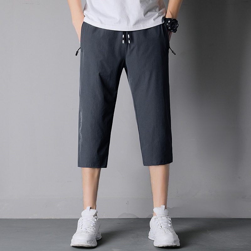 Cool Cropped Pants Menn Sommer Løs Straight Sports Casual Bukser