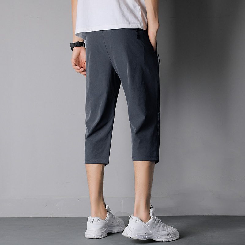 Cool Cropped Pants Menn Sommer Løs Straight Sports Casual Bukser