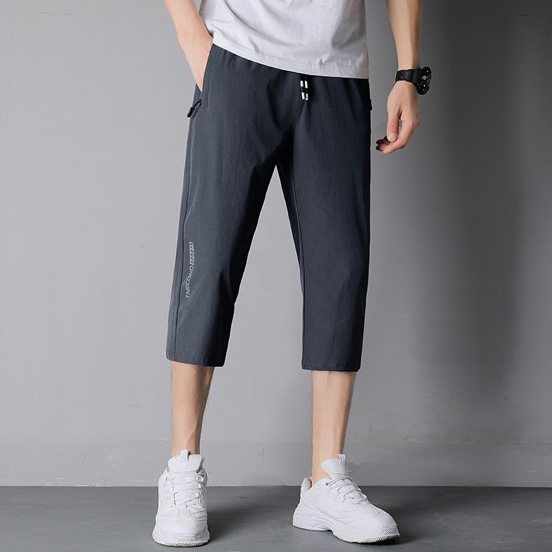 Cool Cropped Pants Menn Sommer Løs Straight Sports Casual Bukser