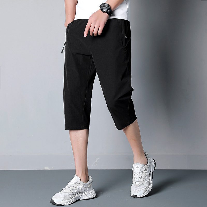 Cool Cropped Pants Menn Sommer Løs Straight Sports Casual Bukser