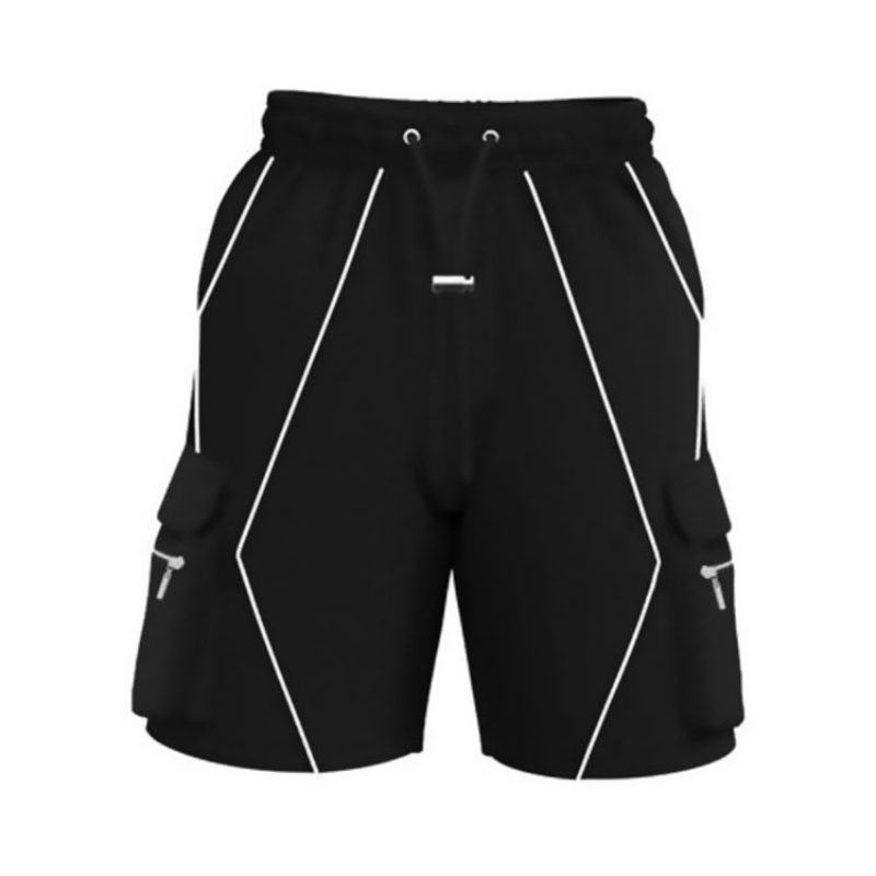 Ensfarget Shorts Trend Menn Sport Casual Fem Poeng