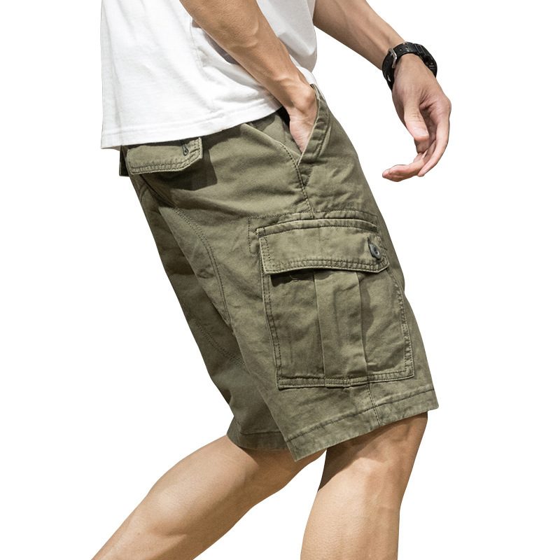 Herre Cargo Shorts Løs Casual Khaki Trend