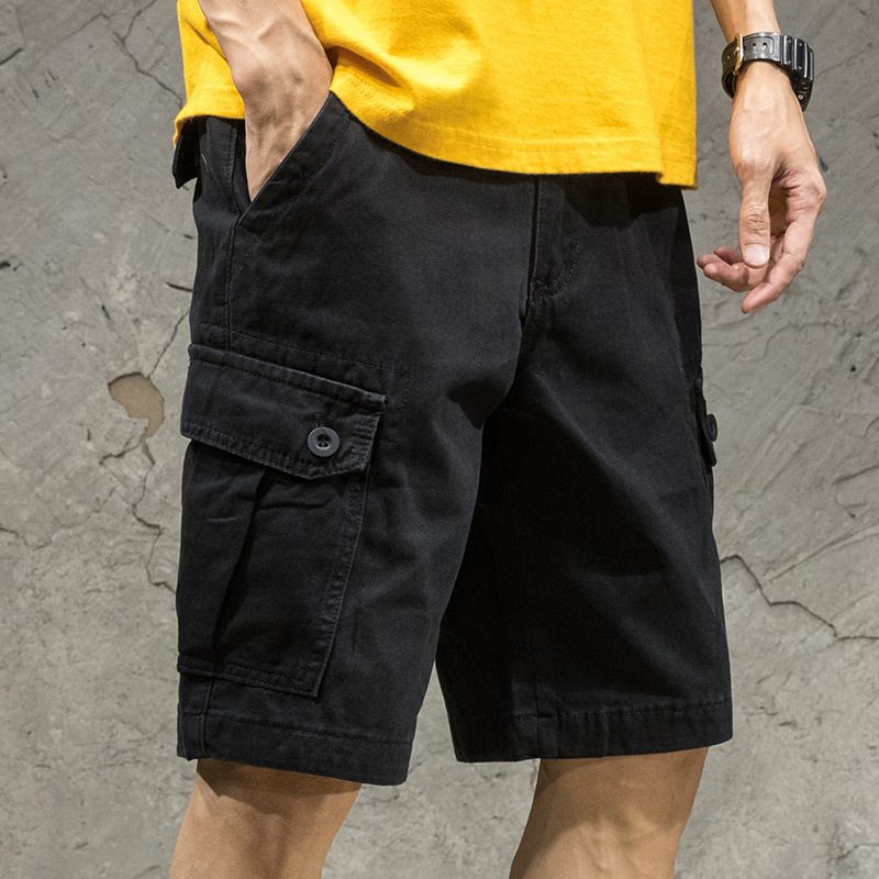 Herre Cargo Shorts Løs Casual Khaki Trend