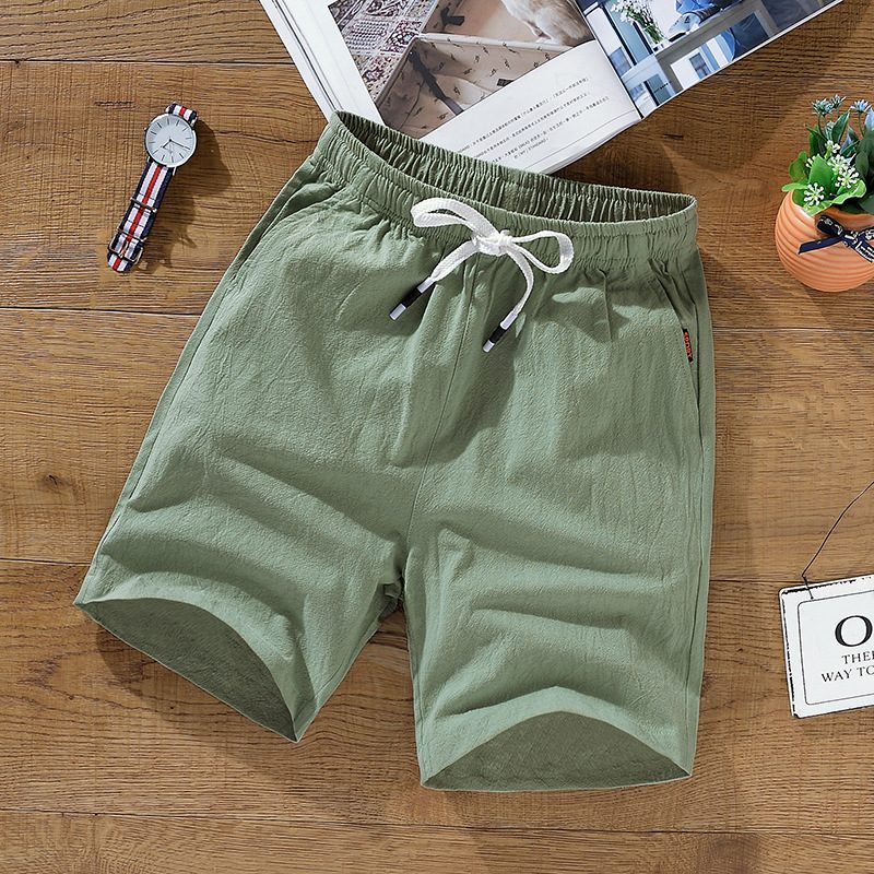 Herreshorts Casual Løst Trendy Bomull Lin Five Points Strand