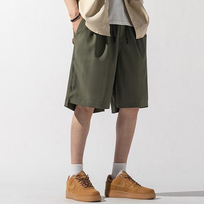 Løse Shorts Herre Sommer Tynn Sport Khaki Six Points Casual