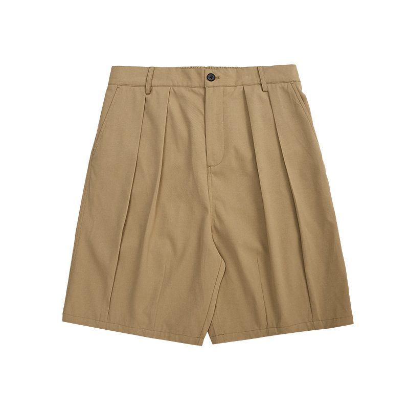 Menn Khaki Grønn Summer Twill Cloth Lantern Cargo Solid Color Shorts