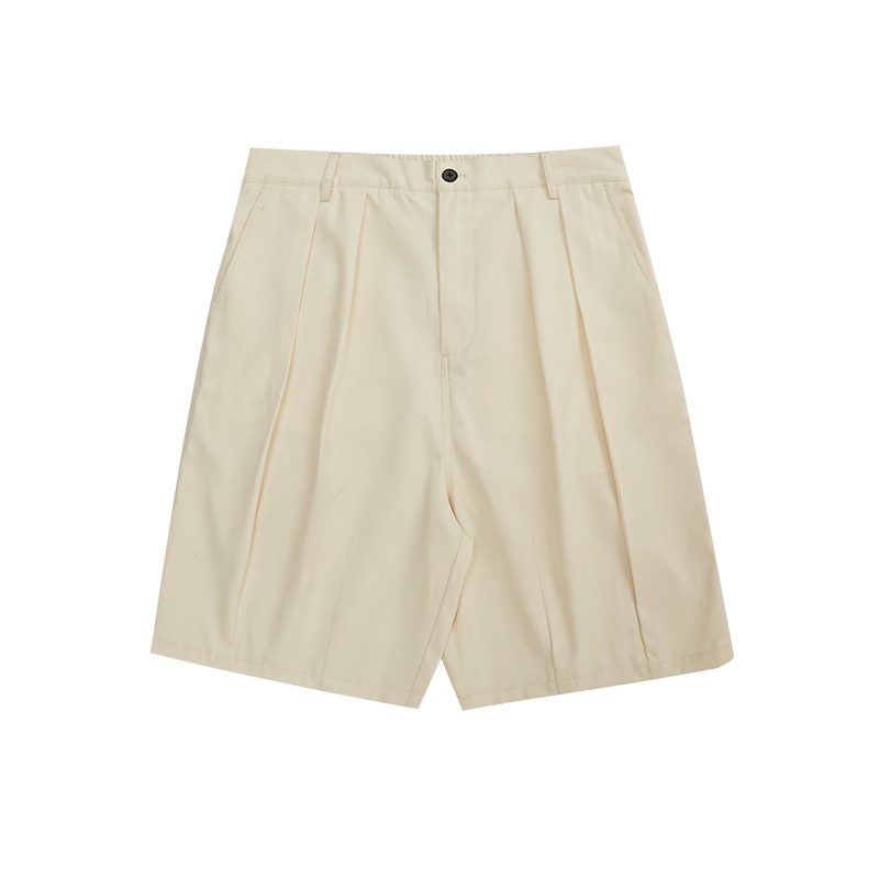 Menn Khaki Grønn Summer Twill Cloth Lantern Cargo Solid Color Shorts