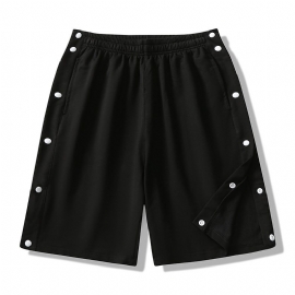 Menns Short-up Shorts Sport Full Åpning Tynn Del Løs Ensfarget Rett Casual Fem Poeng