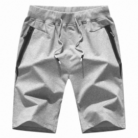 Menns Tether Cropped Shorts Sommer Tynne Glidelåslommer Kontrastfarger