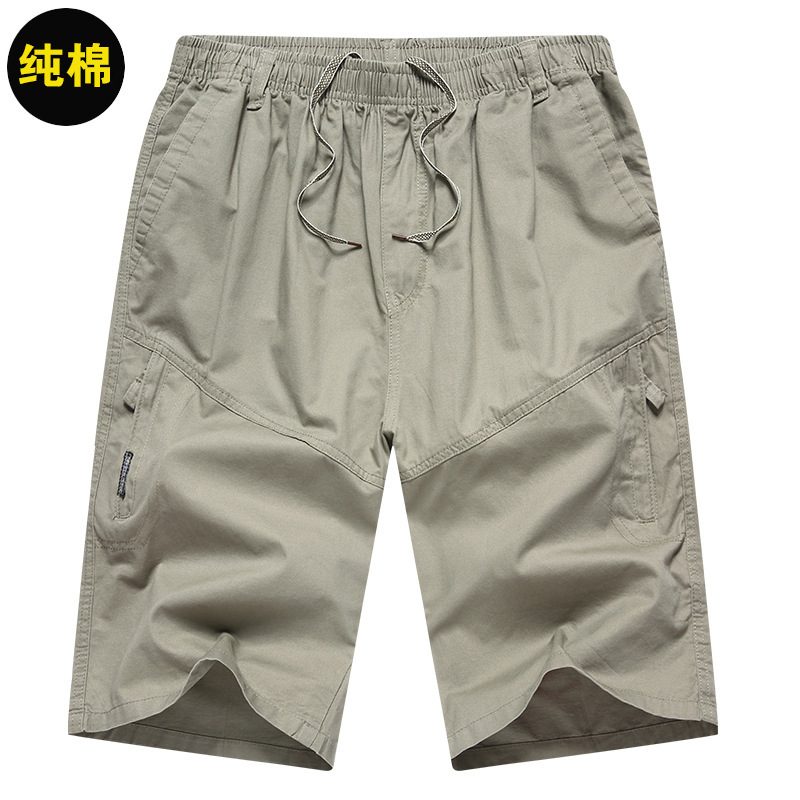 Men's Beach Cropped Shorts Sommer Uformell Loose Pocket Glidelås