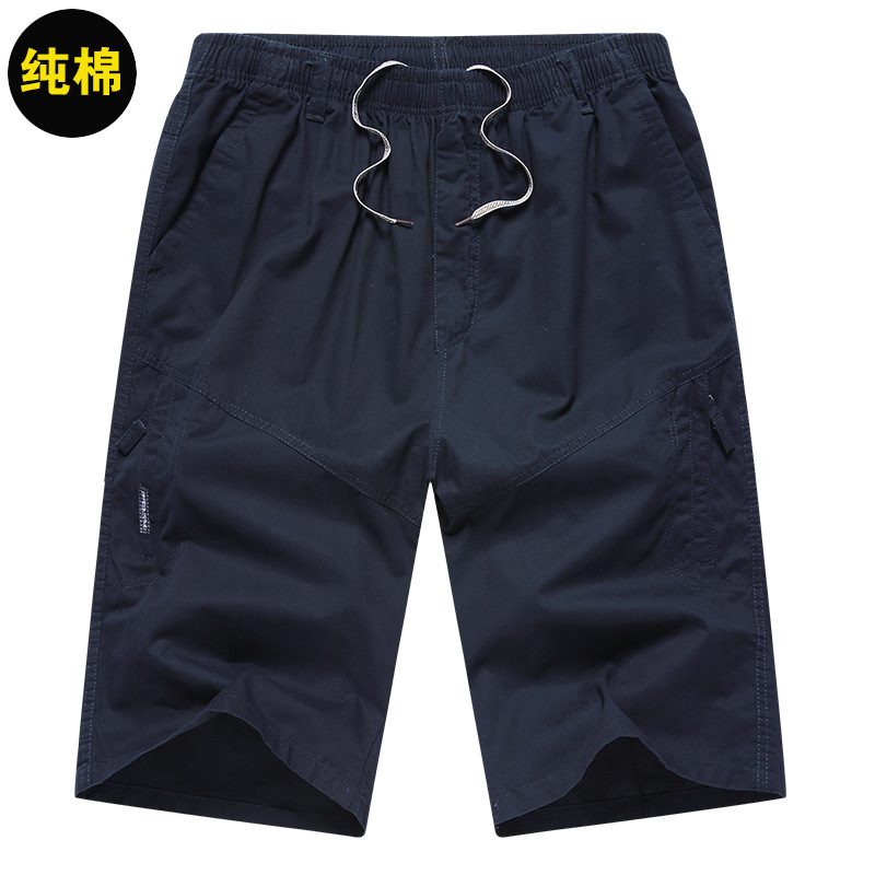 Men's Beach Cropped Shorts Sommer Uformell Loose Pocket Glidelås