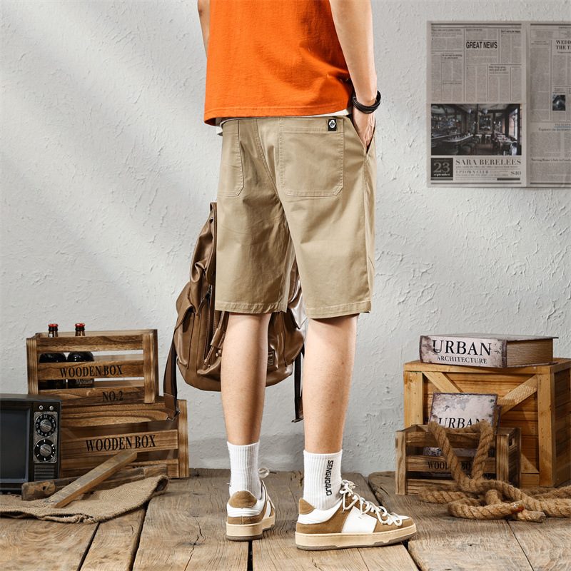 Retro Tooling Shorts Herre Ny Trend Casual Fem Poeng