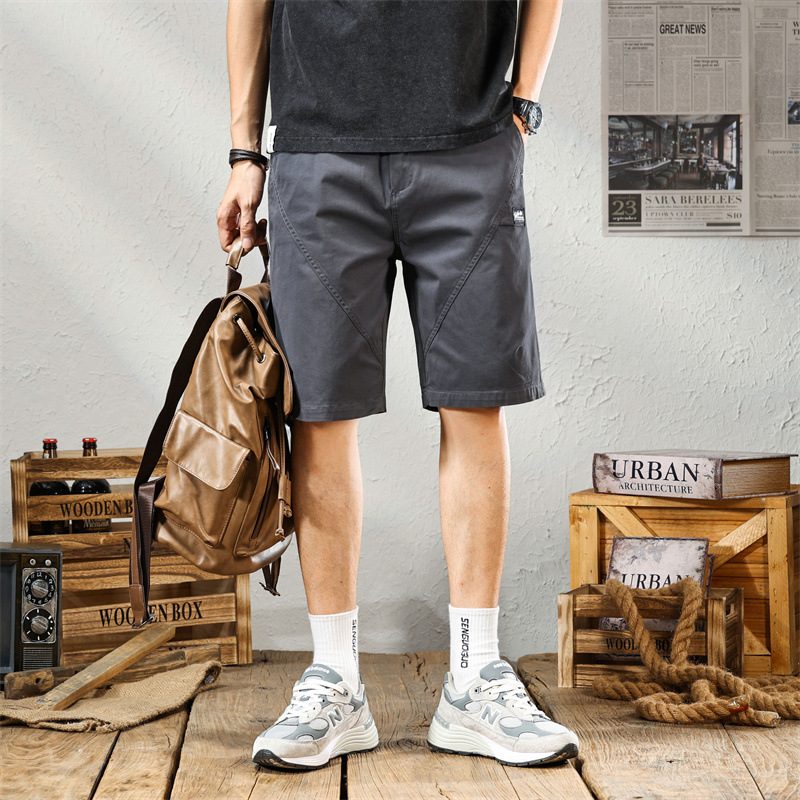 Retro Tooling Shorts Herre Ny Trend Casual Fem Poeng