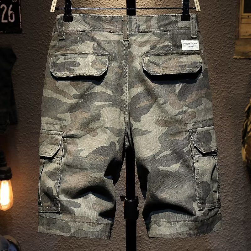 Shorts For Menn Camouflage Five Point Trend Uformelt Arbeidstøy