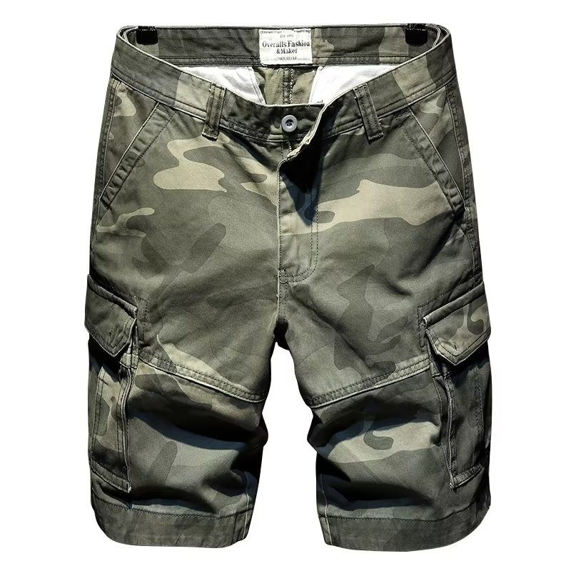 Shorts For Menn Camouflage Five Point Trend Uformelt Arbeidstøy