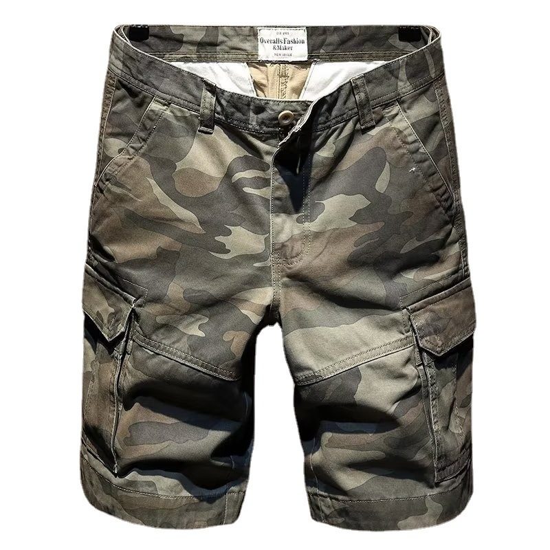 Shorts For Menn Camouflage Five Point Trend Uformelt Arbeidstøy