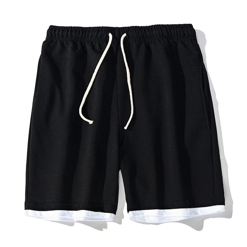 Shorts For Menn Rett Casual Sport 2024 Sommer Ny Løs Ensfarget Strikk Fem Poeng