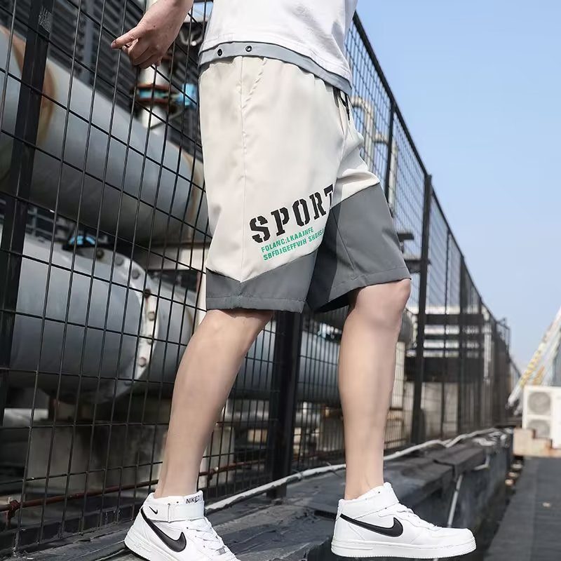 Shorts For Menn Sommer Tynn Seksjon Trendy Løs Uformell Fem-punkts Verktøy Med Flere Lommer