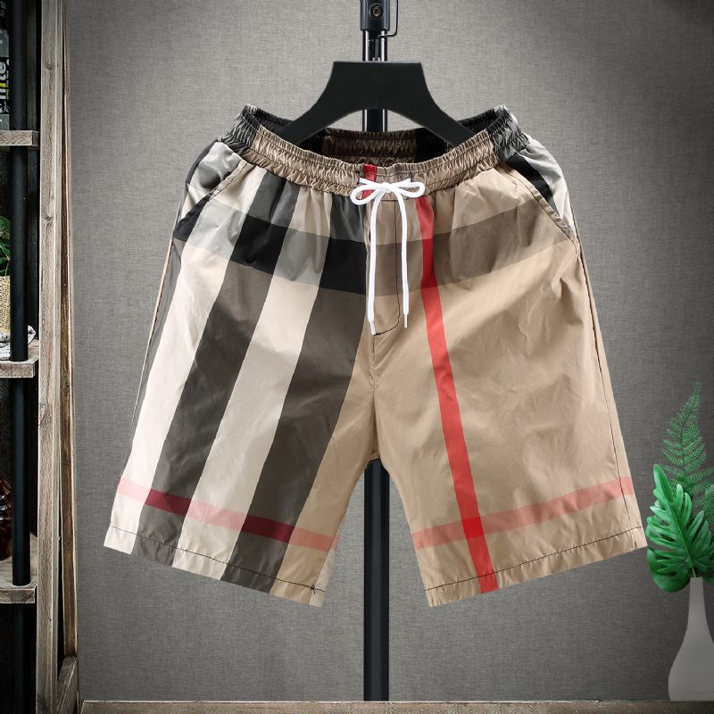 Shorts Herre Casual Trend Plaid Five Points Home Loose Beach